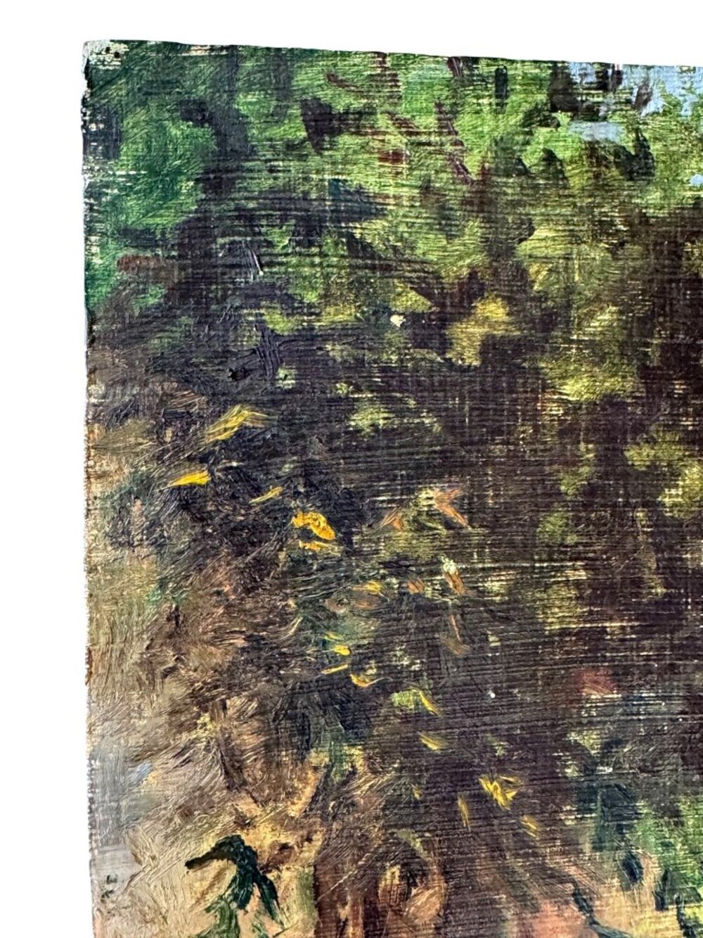 Vintage French Impressionist Oil Painting On Wood Panel Initialed HF Rustic Step - Picture 4 of 8